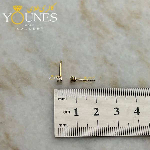 گوشواره طلا میخی نگینی دایره ای